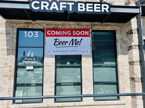 Beer Me! Taproom storefront in Downtown Fate, Texas