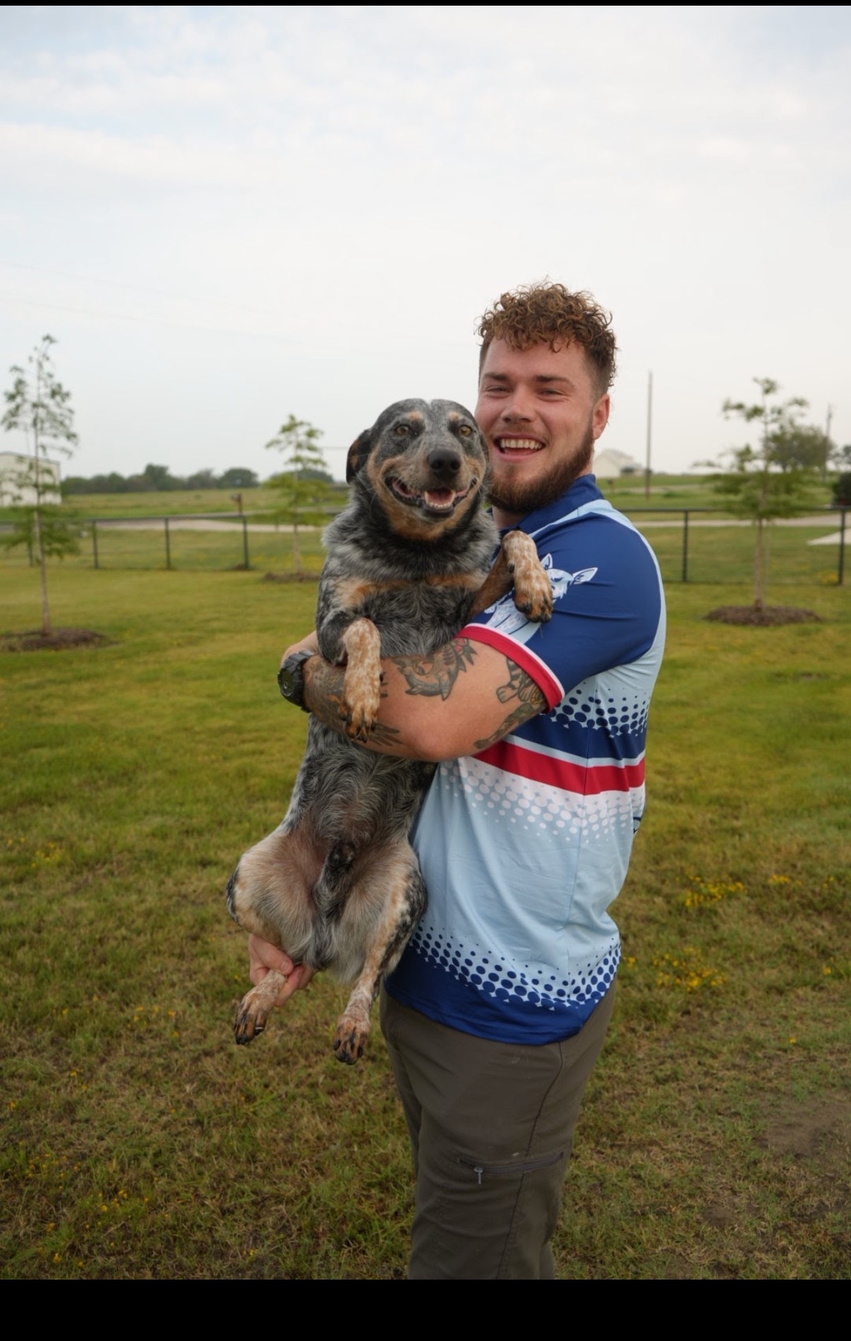 Connor Kingsley with his dog