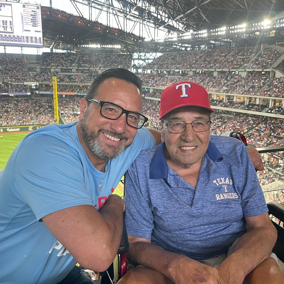 Steve Vecchio of Harlow Payments at a Texas Rangers game